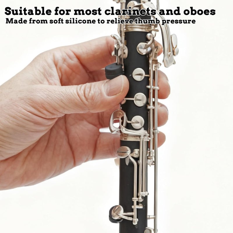 Skrfren 5 PCS Comfortable Rubber Clarinet Thumb Rest Cushion Protector, Soft Silicone Clarinet Oboe Thumb Rest Cushion Protector, Black Silicone Thumbs Rests for Most Clarinets Oboes, Black - Image 4